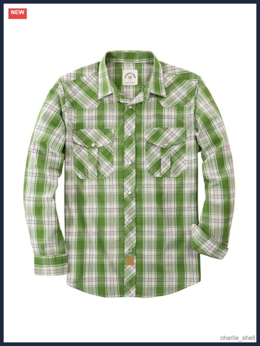 Western Pearl Snap Plaid Long Sleeve Button Down Shirt